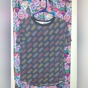 Victorias Secret PINK Multicolor Repeating Logo Sleepshirt Medium